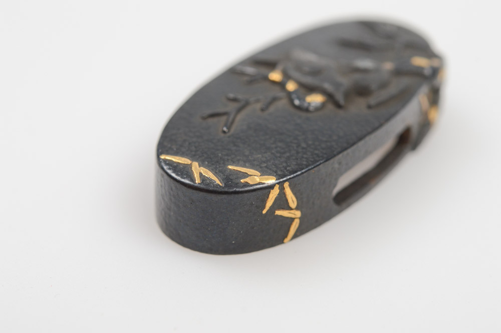 Antique Japanese Kashira Butt Cap and Fuchi Hilt Collar