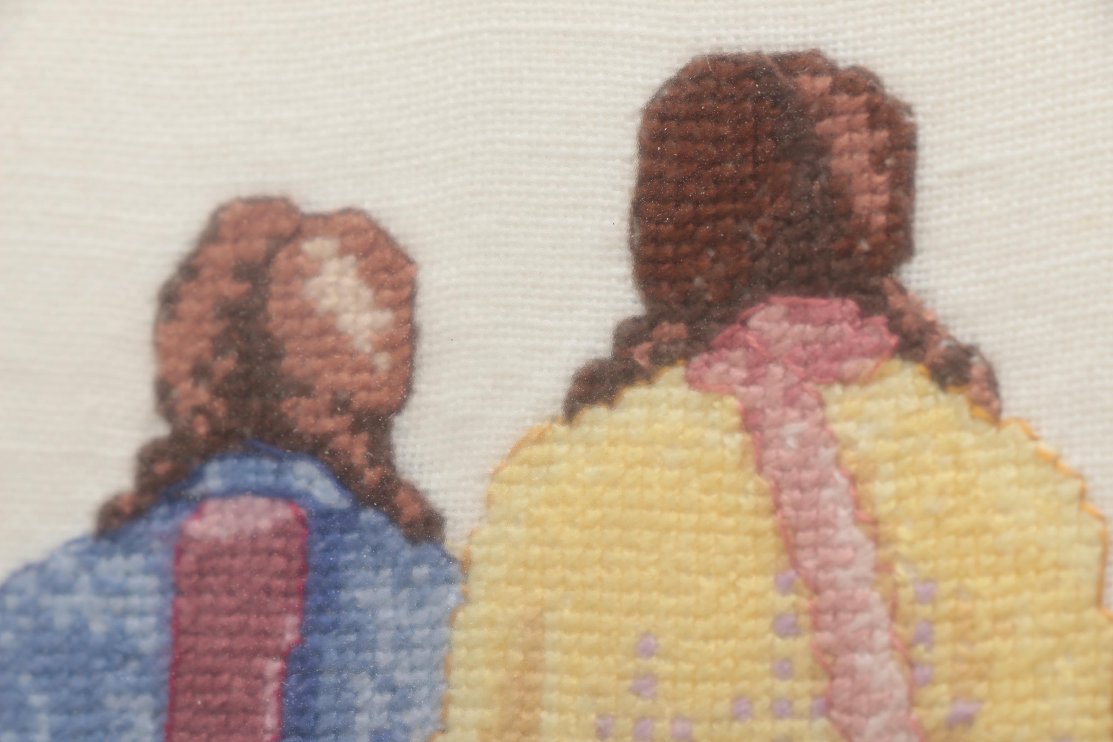 Needlepoint Artwork of Five Women