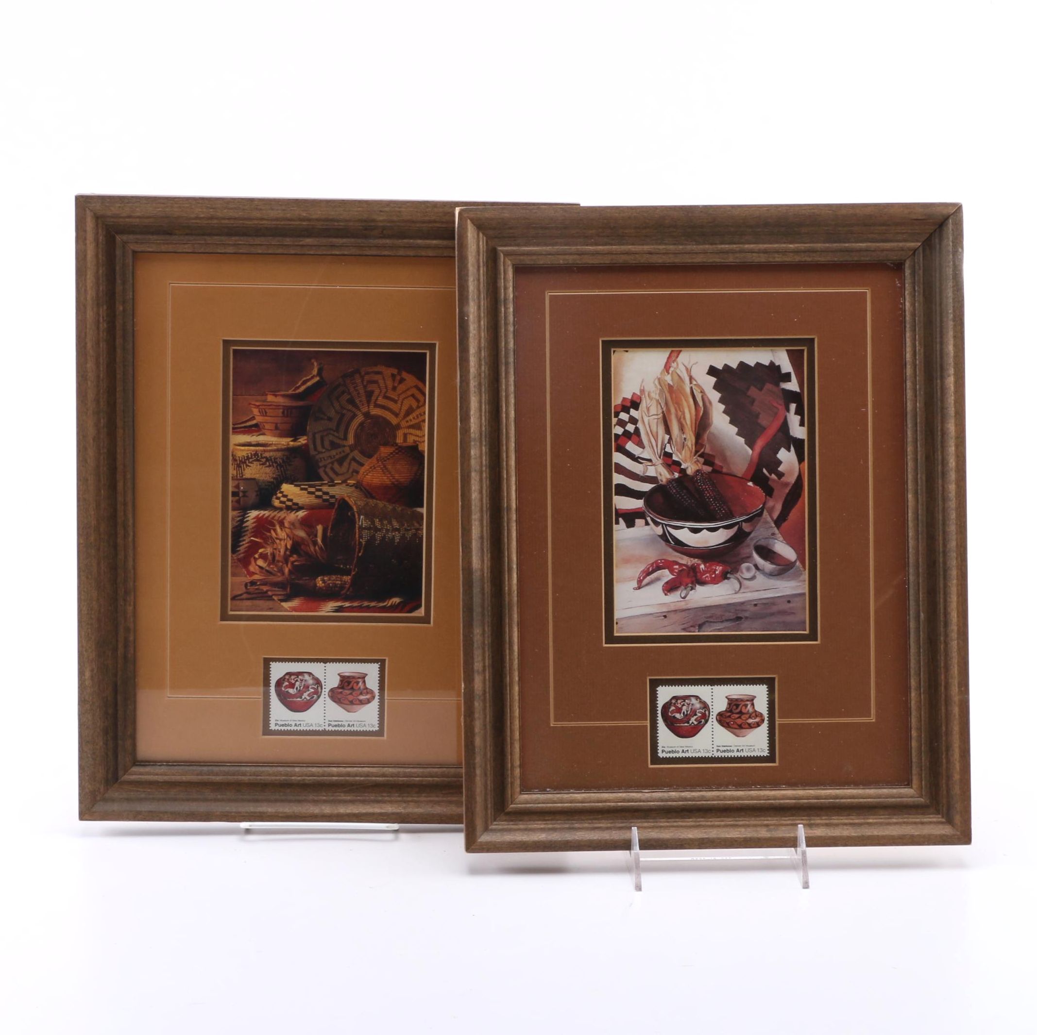 Pair of Offset Lithographs on Paper of Patterned Vases