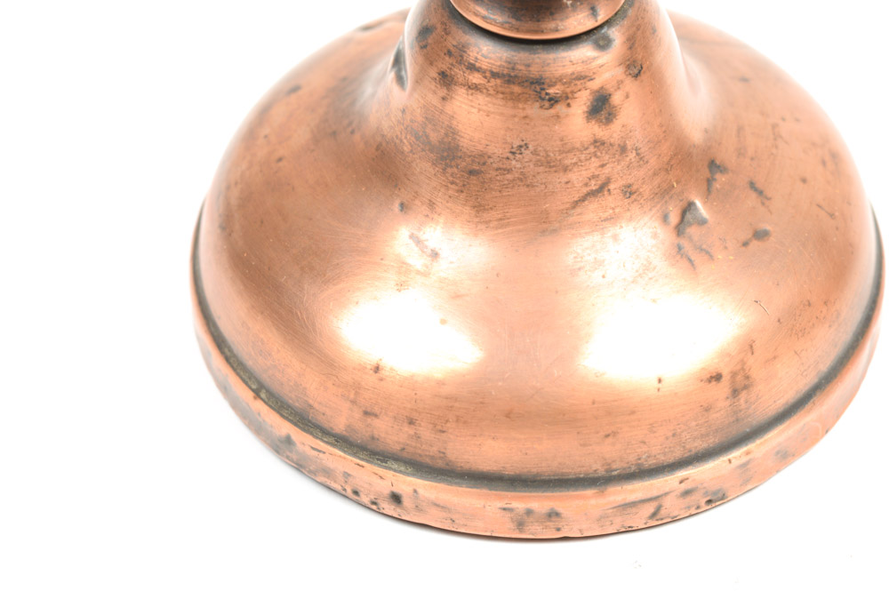 Two Antique Copper Candlesticks