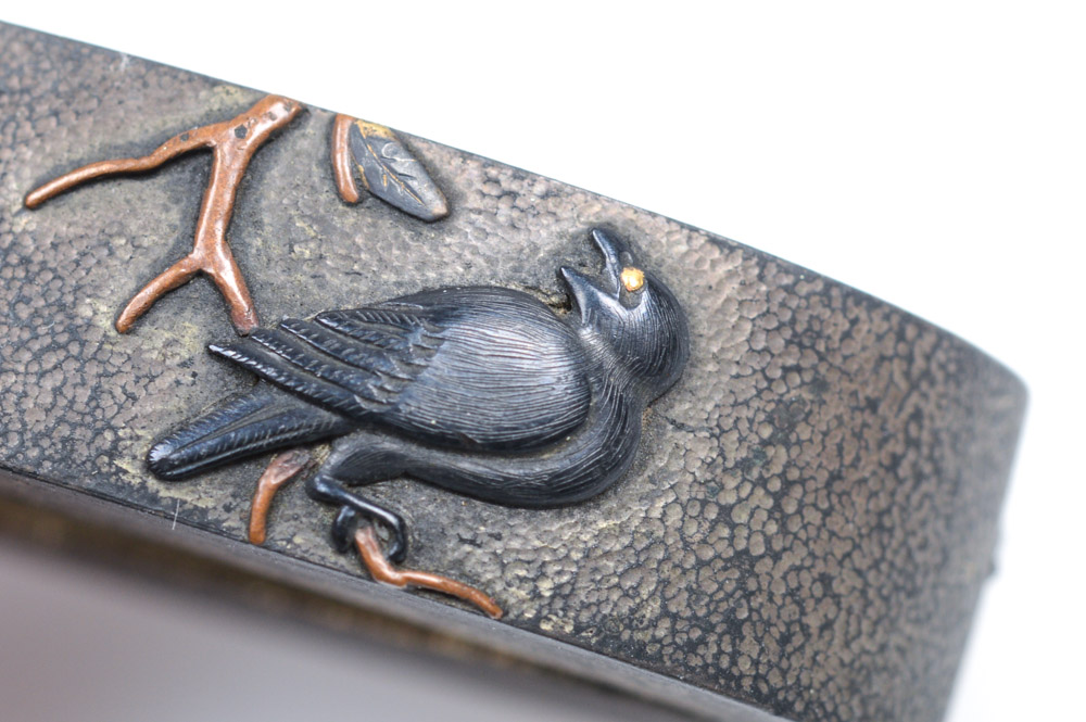 Antique Japanese Kashira Butt Cap and Fuchi Hilt Collar