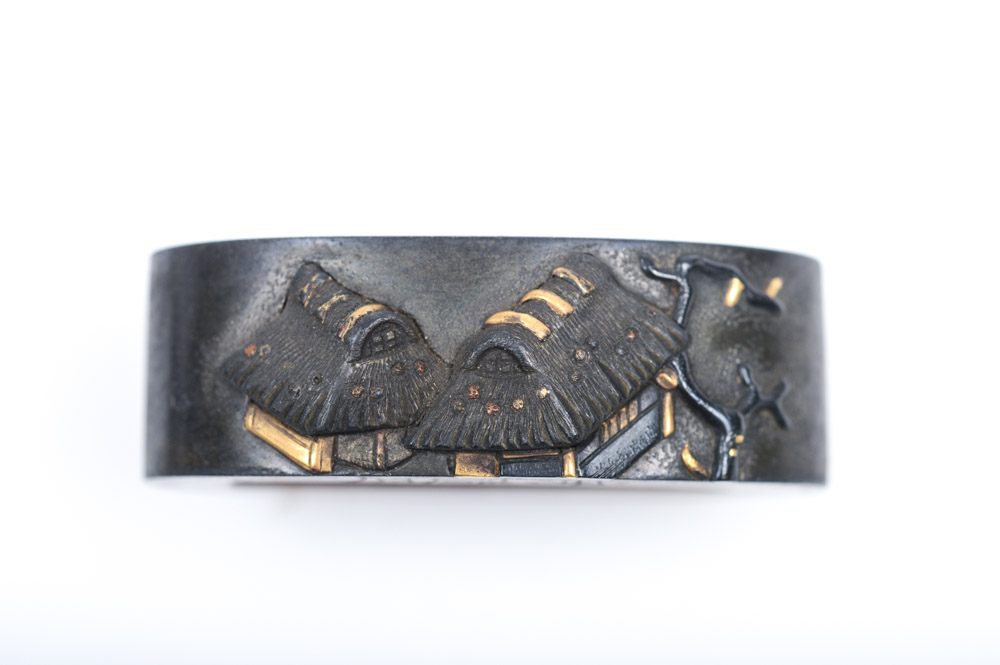 Antique Japanese Kashira Butt Cap and Fuchi Hilt Collar