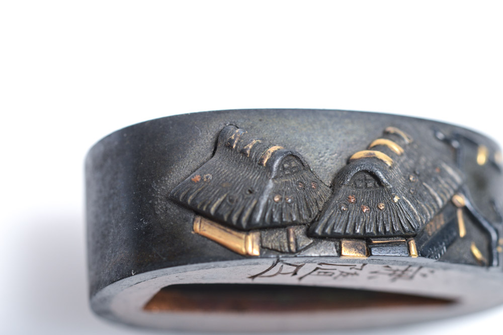 Antique Japanese Kashira Butt Cap and Fuchi Hilt Collar