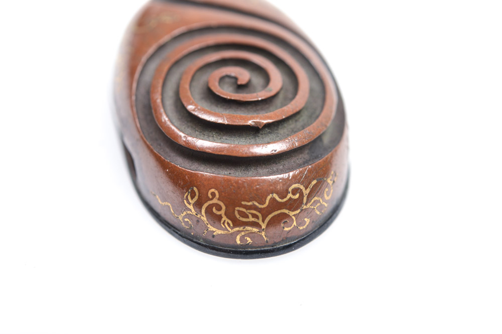 Antique Japanese Kashira Butt Cap and Fuchi Hilt Collar