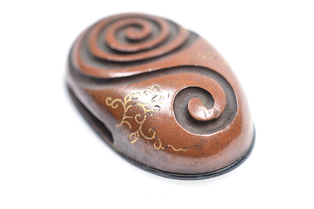 Antique Japanese Kashira Butt Cap and Fuchi Hilt Collar