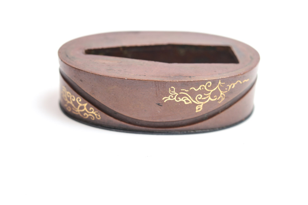 Antique Japanese Kashira Butt Cap and Fuchi Hilt Collar