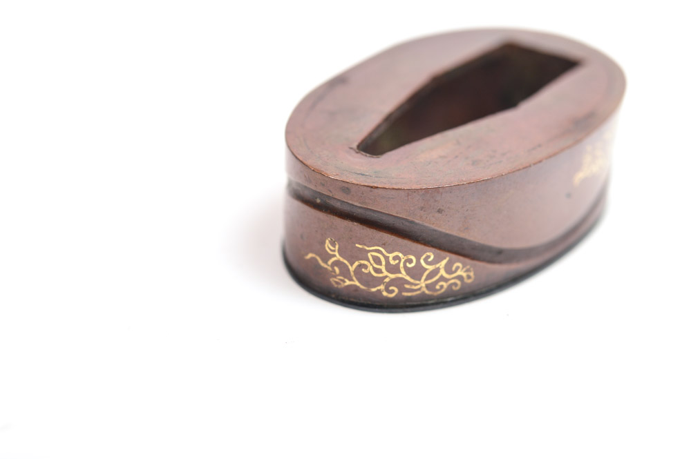 Antique Japanese Kashira Butt Cap and Fuchi Hilt Collar