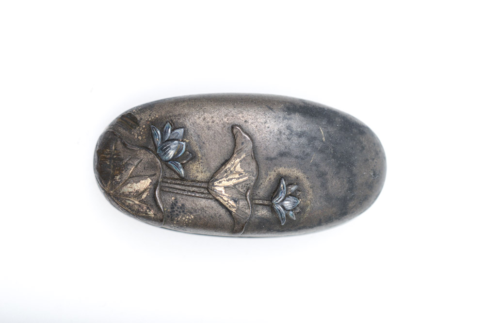 Antique Japanese Kashira Butt Cap and Fuchi Hilt Collar