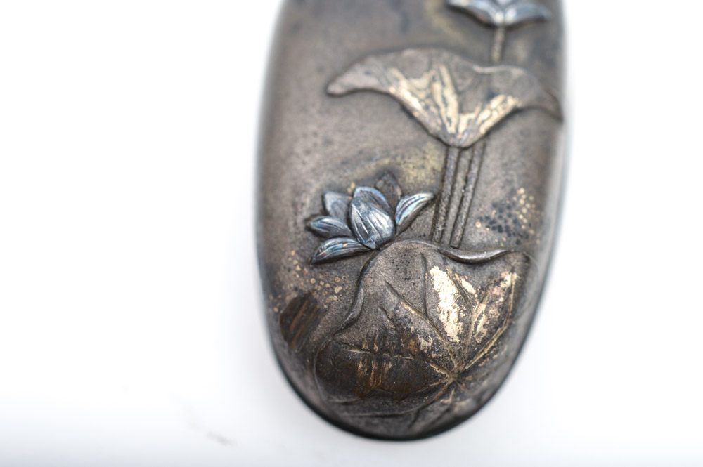 Antique Japanese Kashira Butt Cap and Fuchi Hilt Collar