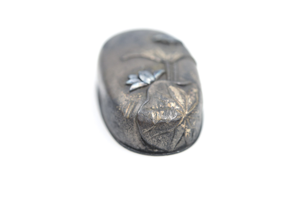 Antique Japanese Kashira Butt Cap and Fuchi Hilt Collar