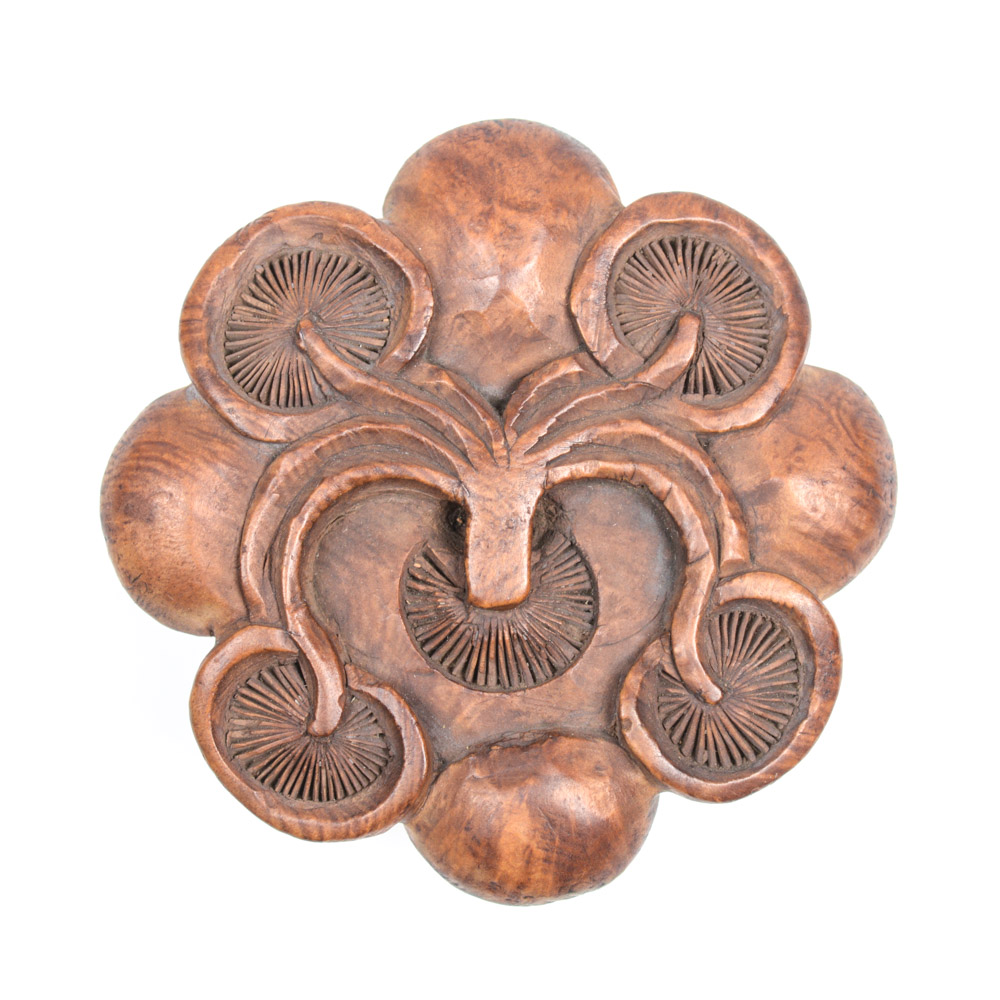 Antique Japanese Carved Wood Mushroom