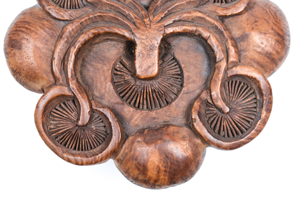 Antique Japanese Carved Wood Mushroom