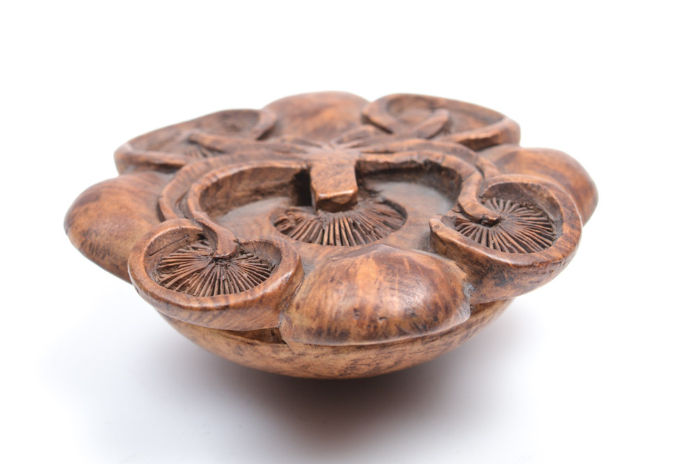 Antique Japanese Carved Wood Mushroom