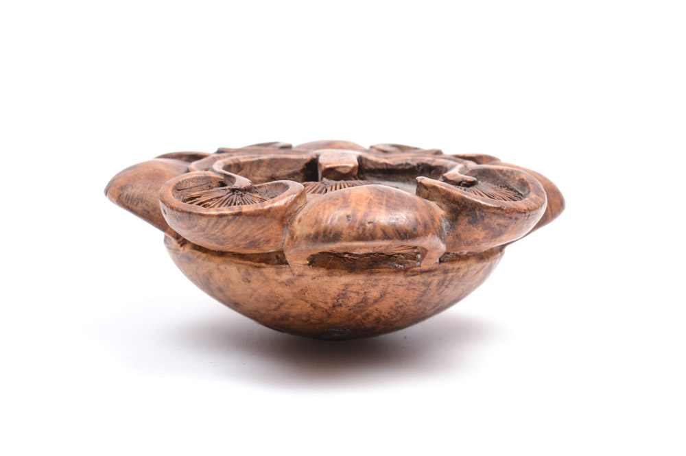 Antique Japanese Carved Wood Mushroom