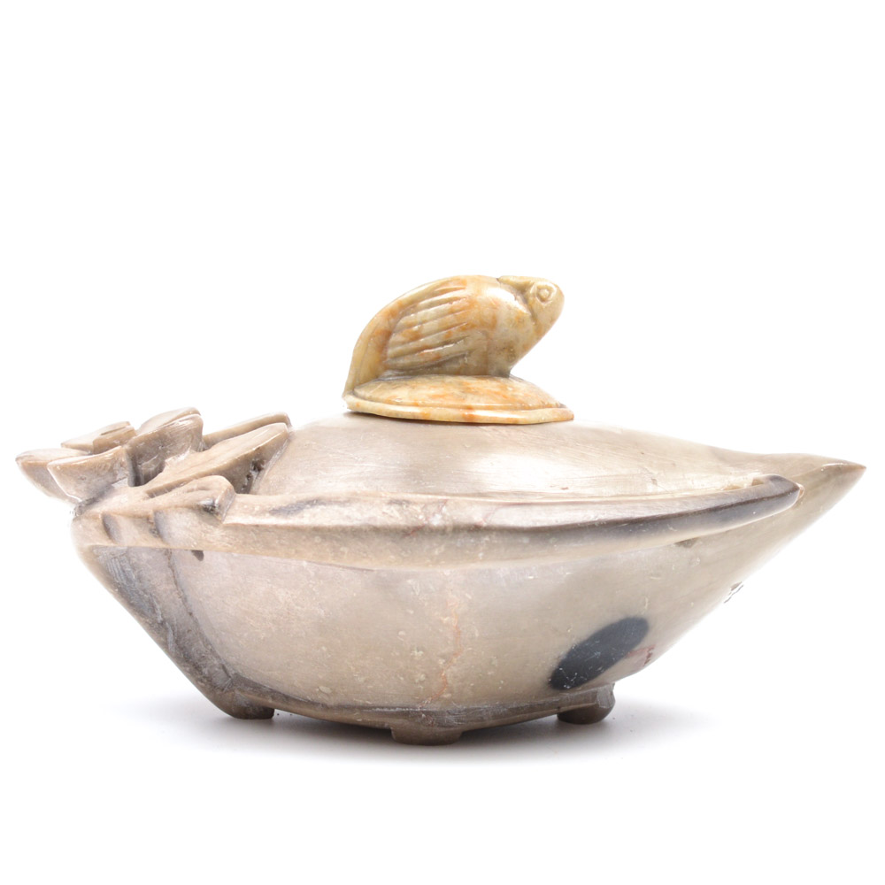 Antique Carved Stone Lamp