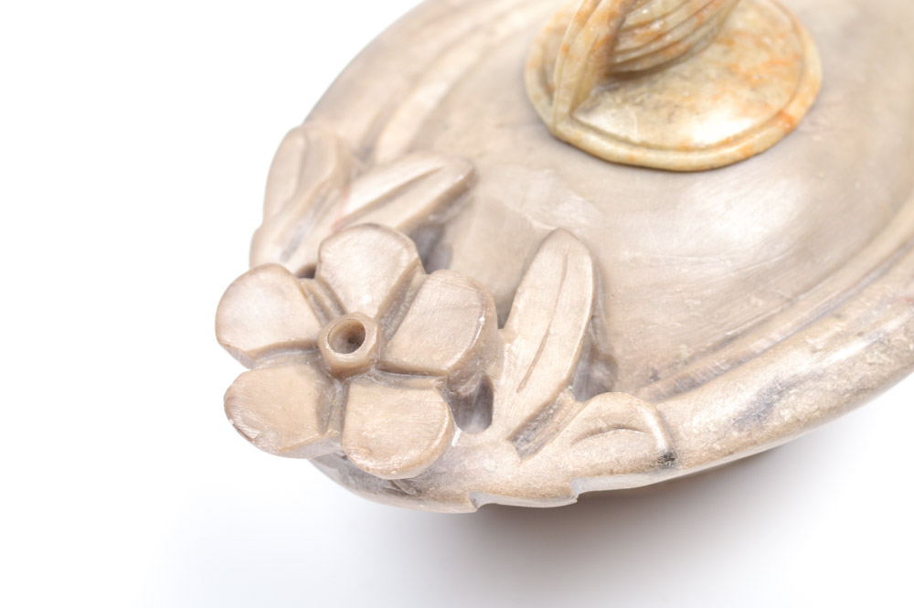 Antique Carved Stone Lamp