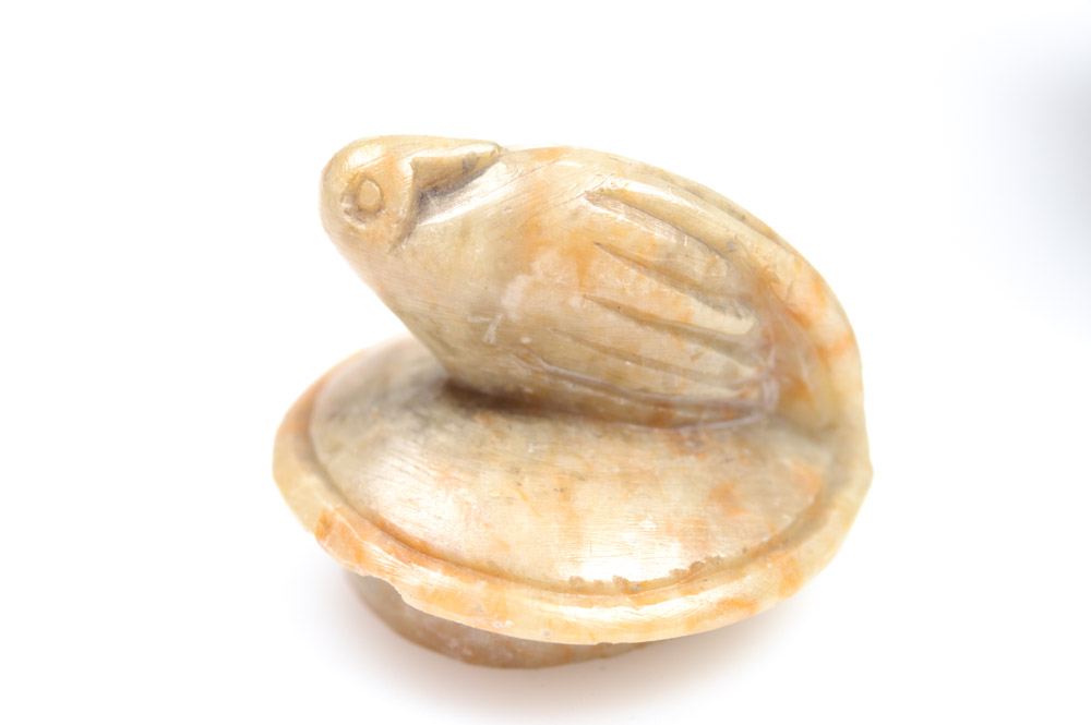 Antique Carved Stone Lamp