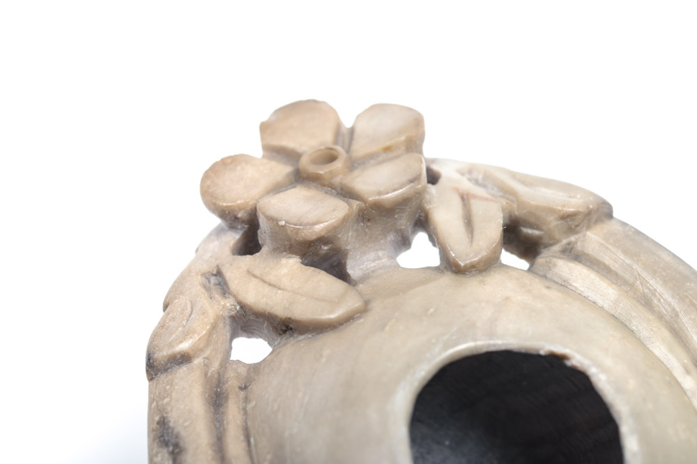 Antique Carved Stone Lamp