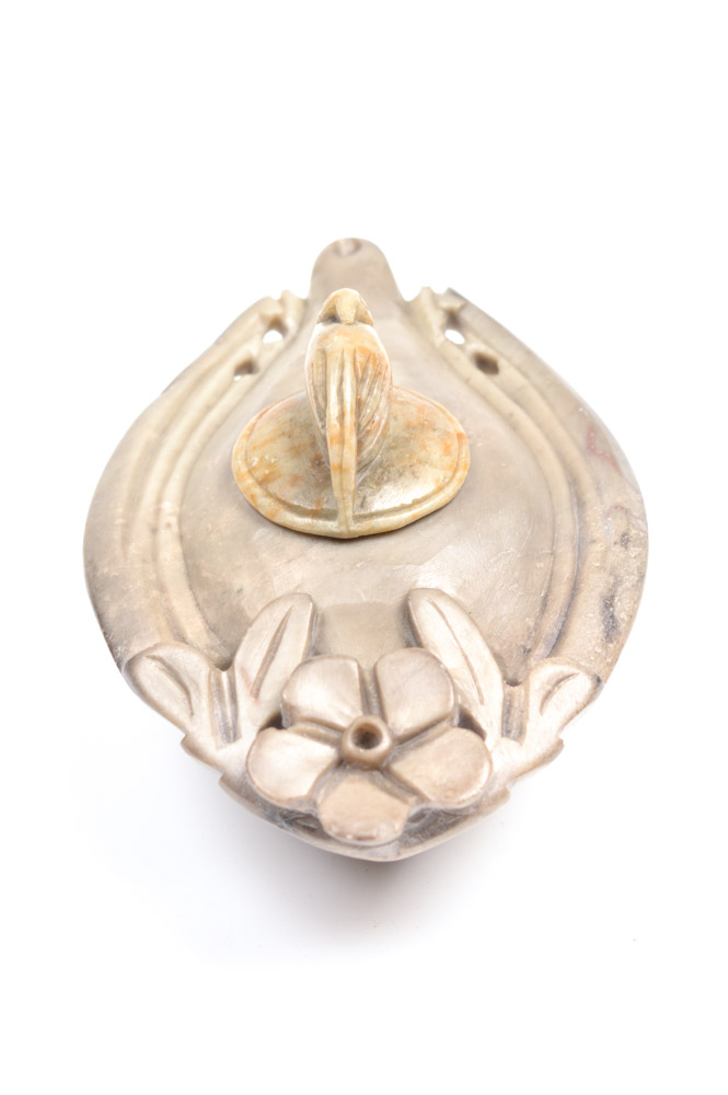 Antique Carved Stone Lamp