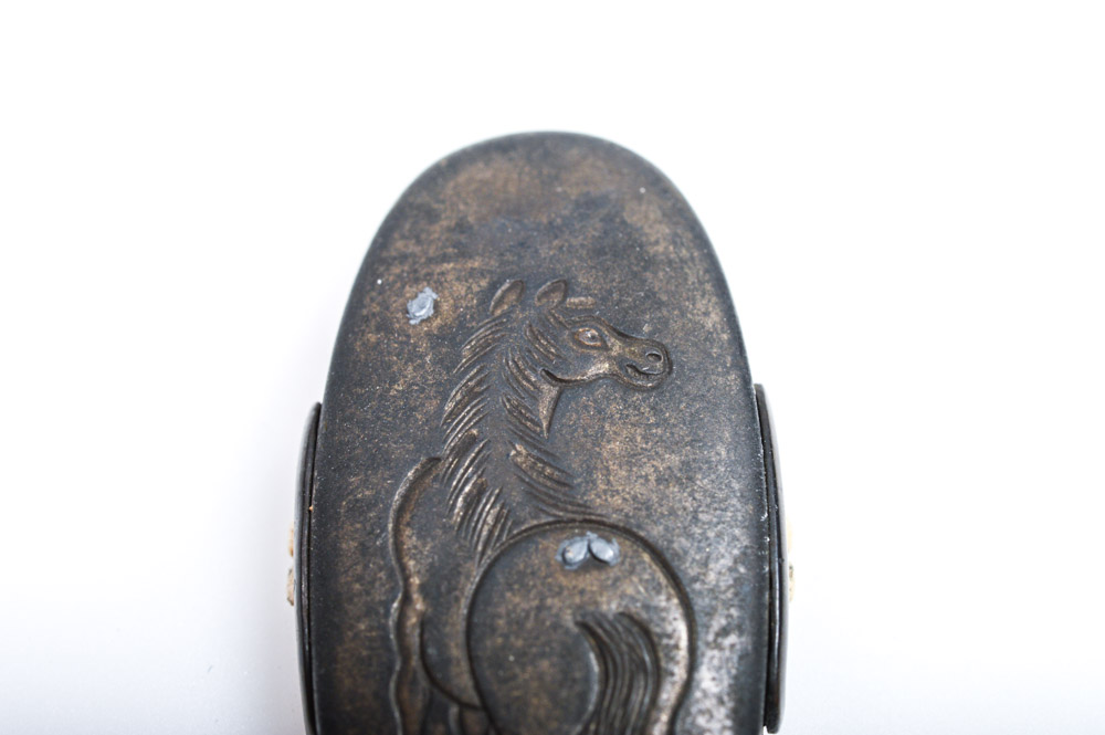 Antique Japanese Kashira Butt Cap and Fuchi Hilt Collar