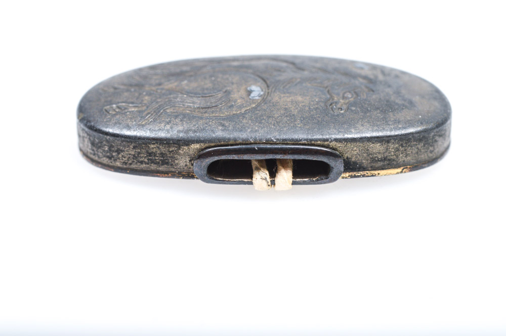 Antique Japanese Kashira Butt Cap and Fuchi Hilt Collar