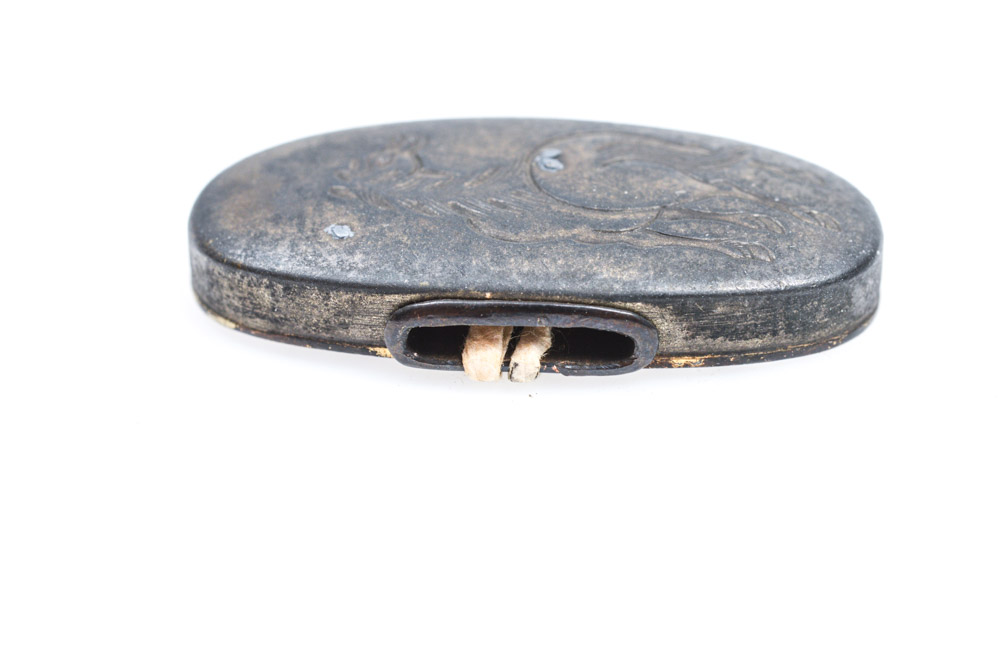 Antique Japanese Kashira Butt Cap and Fuchi Hilt Collar