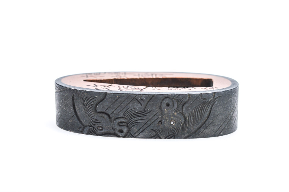 Antique Japanese Kashira Butt Cap and Fuchi Hilt Collar