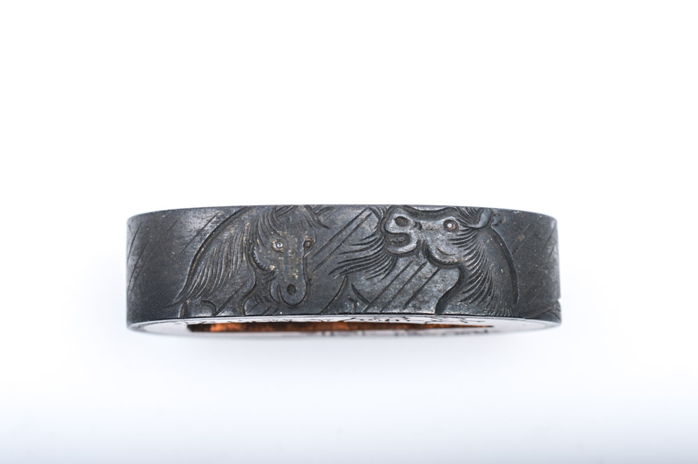 Antique Japanese Kashira Butt Cap and Fuchi Hilt Collar