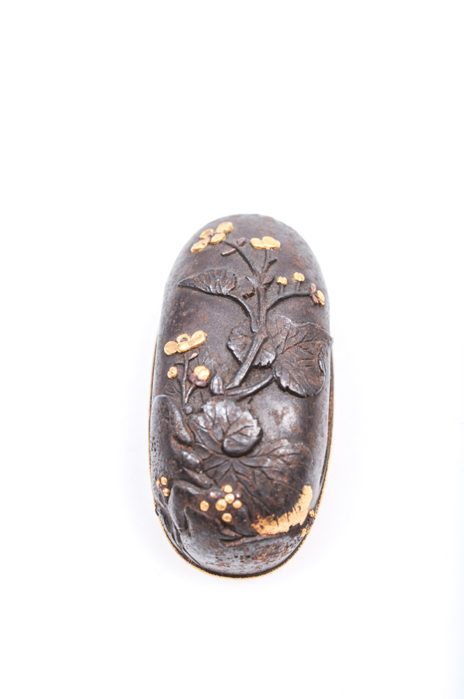 Antique Japanese Kashira Butt Cap and Fuchi Hilt Collar