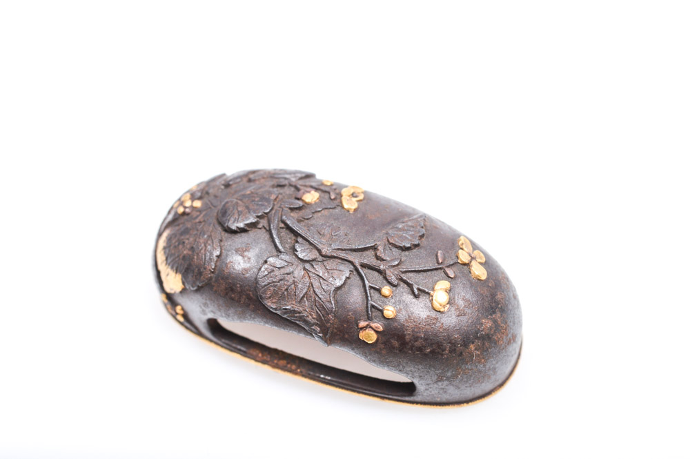 Antique Japanese Kashira Butt Cap and Fuchi Hilt Collar