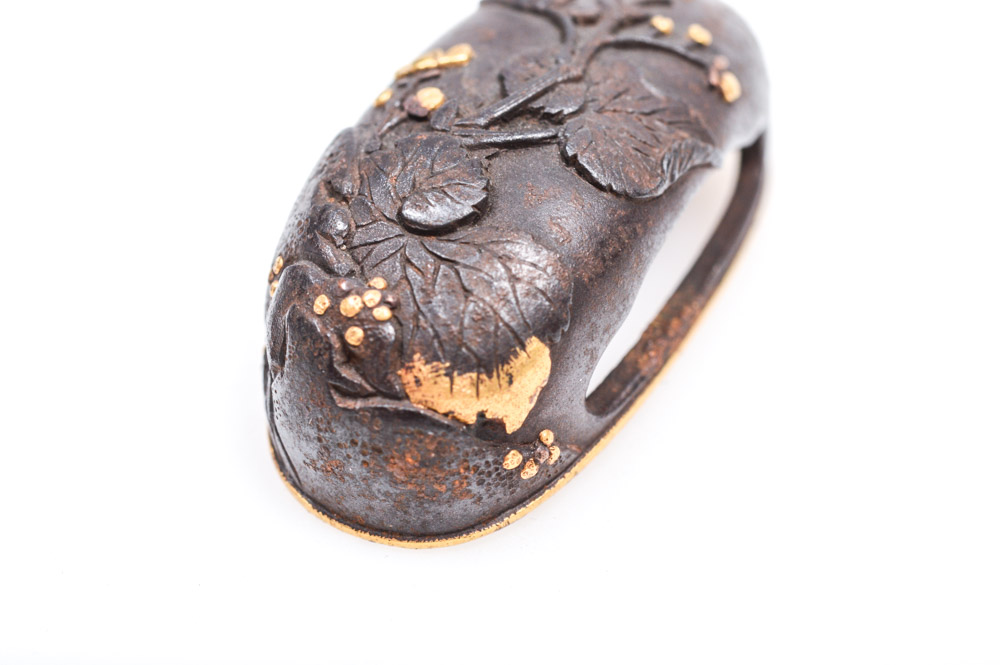 Antique Japanese Kashira Butt Cap and Fuchi Hilt Collar