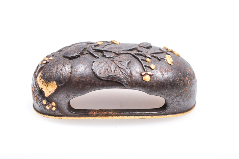 Antique Japanese Kashira Butt Cap and Fuchi Hilt Collar