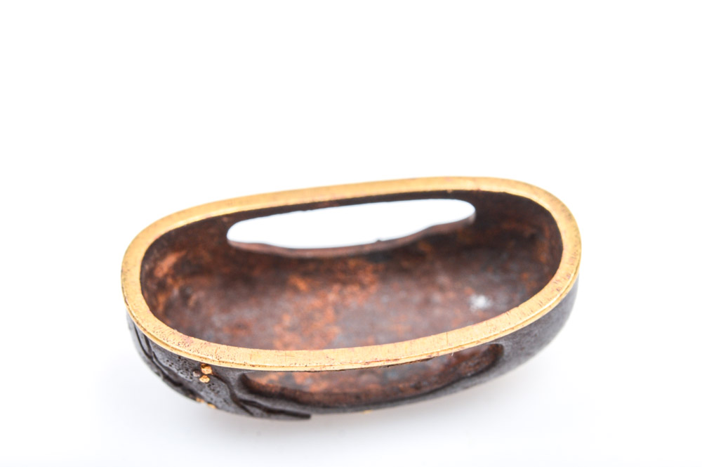 Antique Japanese Kashira Butt Cap and Fuchi Hilt Collar