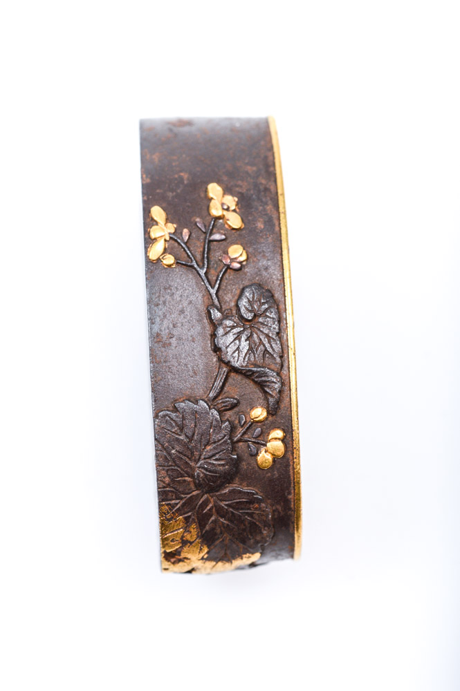 Antique Japanese Kashira Butt Cap and Fuchi Hilt Collar