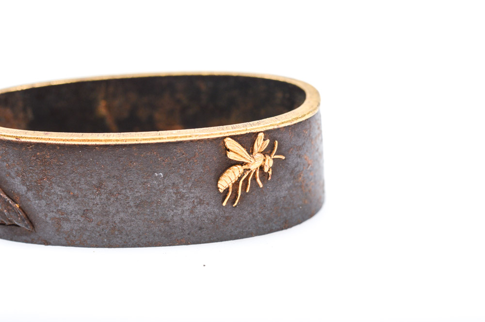 Antique Japanese Kashira Butt Cap and Fuchi Hilt Collar