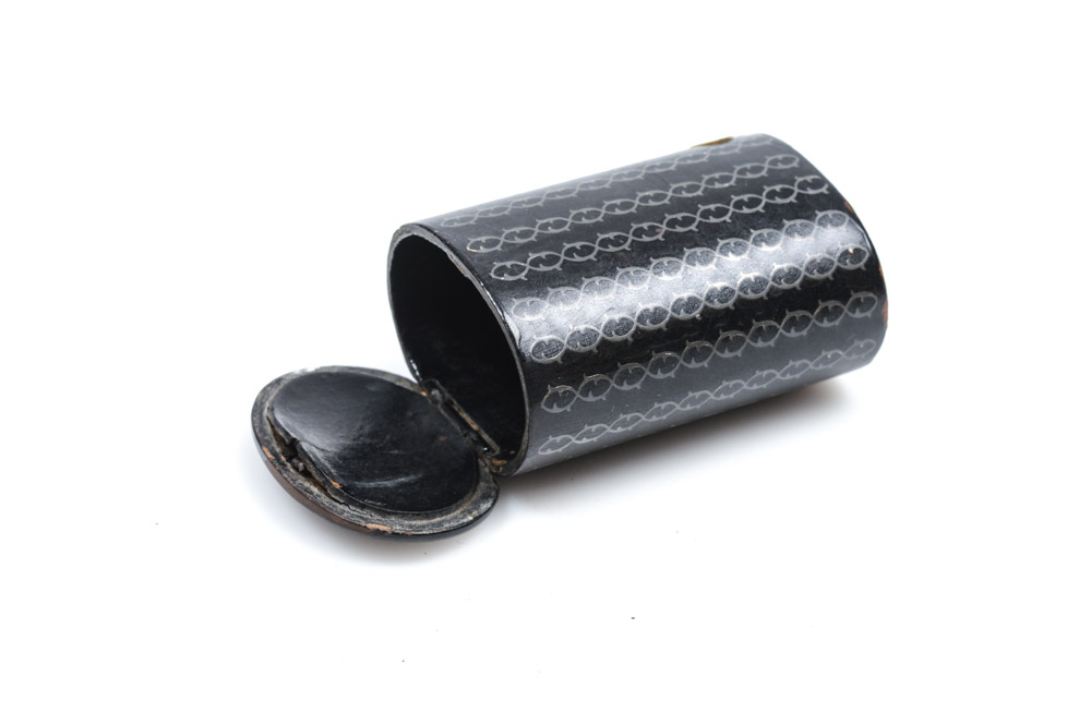 Antique Oval Box with Silver Inlay