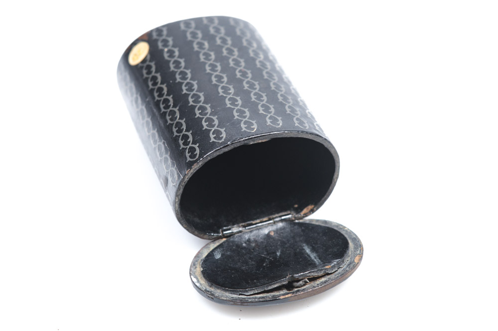 Antique Oval Box with Silver Inlay