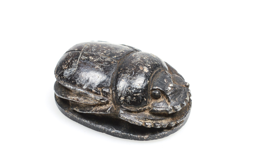 Antique Egyptian Black Wood Scarab