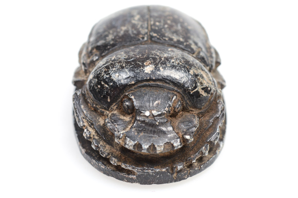 Antique Egyptian Black Wood Scarab