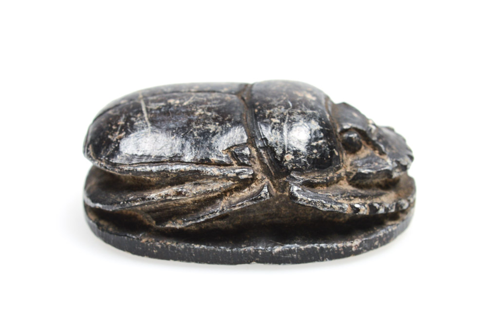 Antique Egyptian Black Wood Scarab