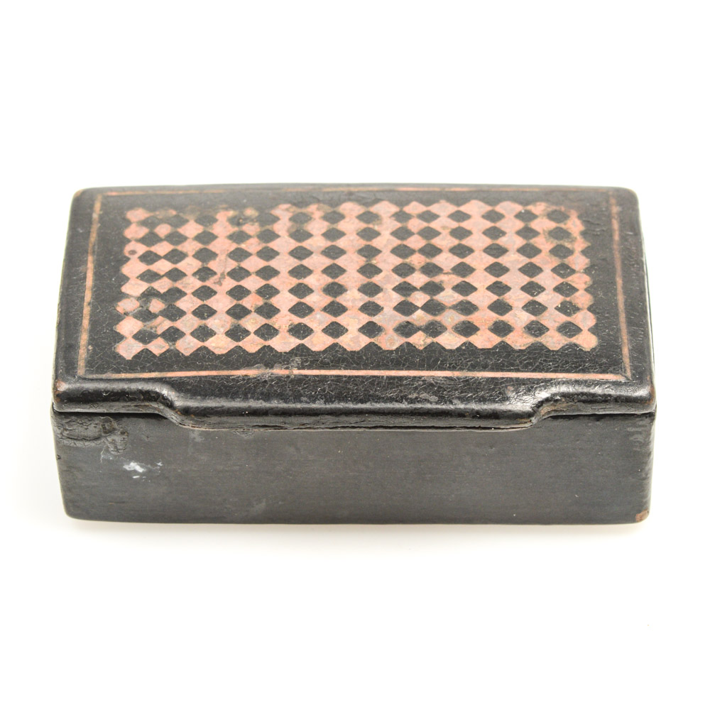 Antique Rectangular Box with Diamond Decoration