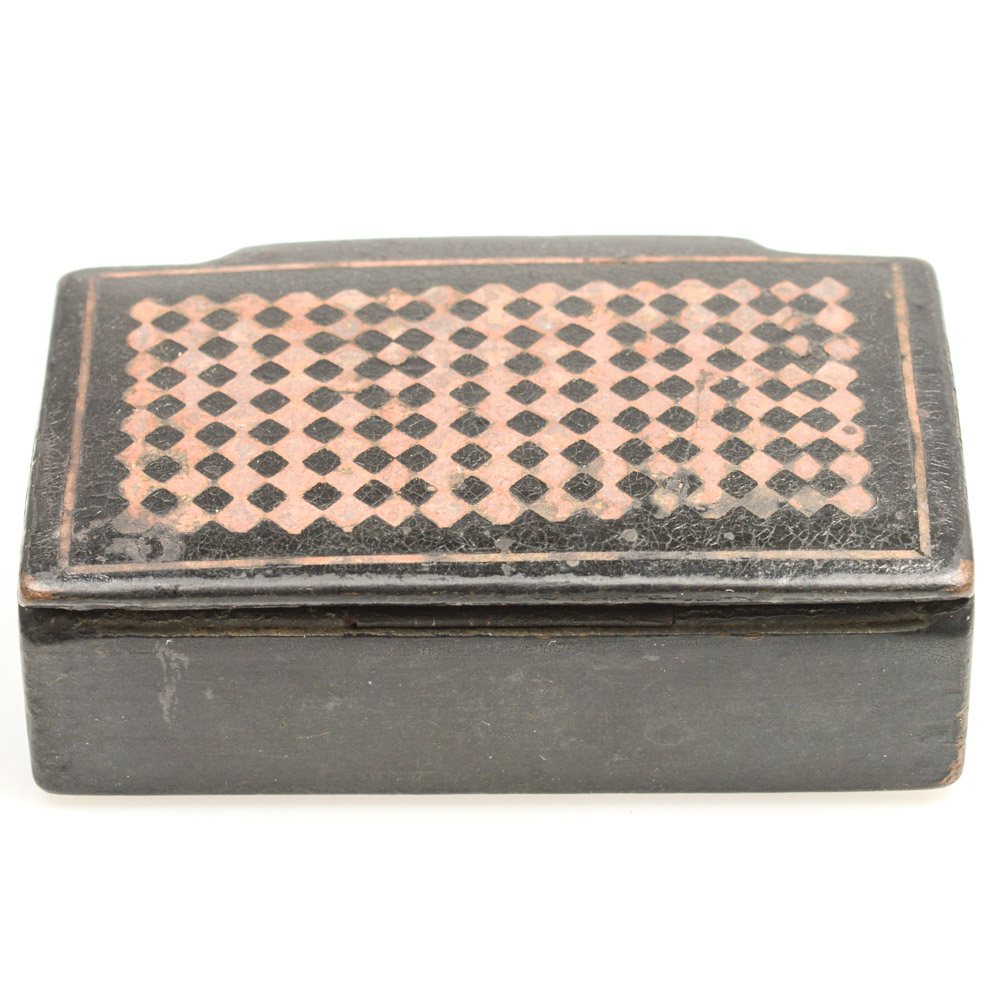 Antique Rectangular Box with Diamond Decoration