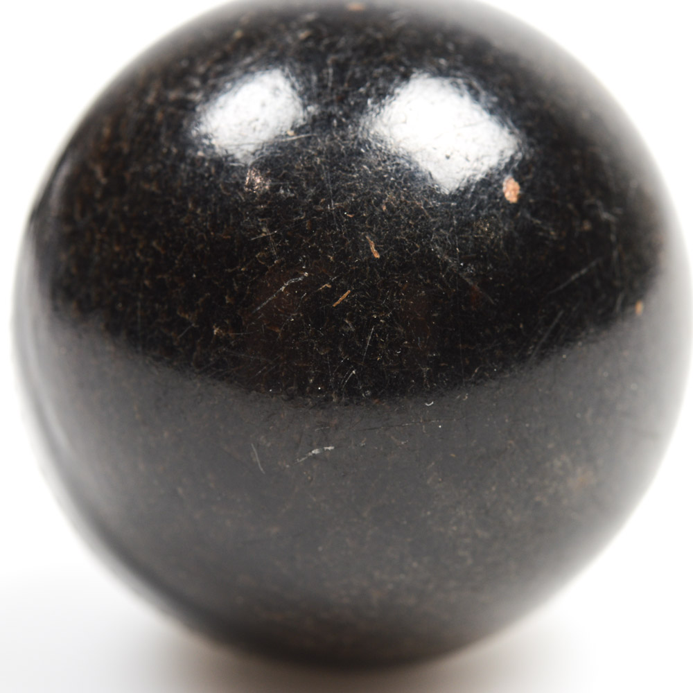 Antique Decorative Sphere with Metal Inlay