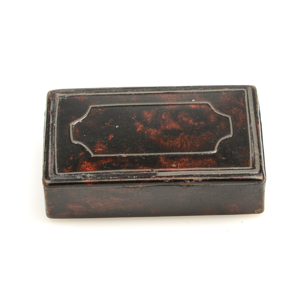 Antique Rectangular Box with Tortoise Shell Decoration
