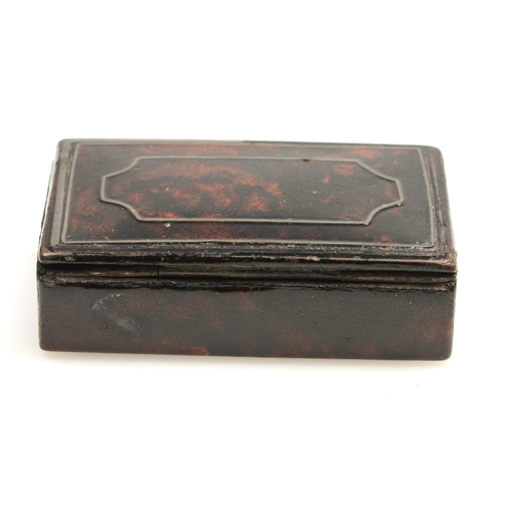 Antique Rectangular Box with Tortoise Shell Decoration