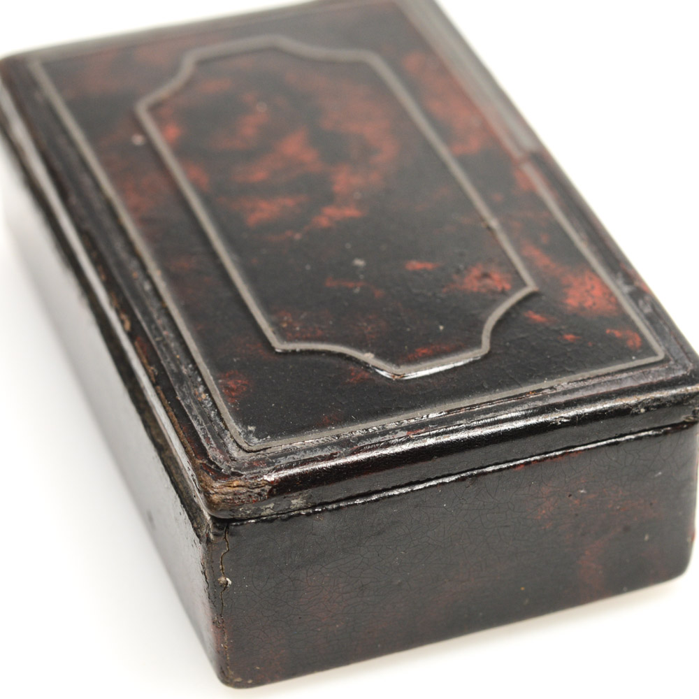 Antique Rectangular Box with Tortoise Shell Decoration