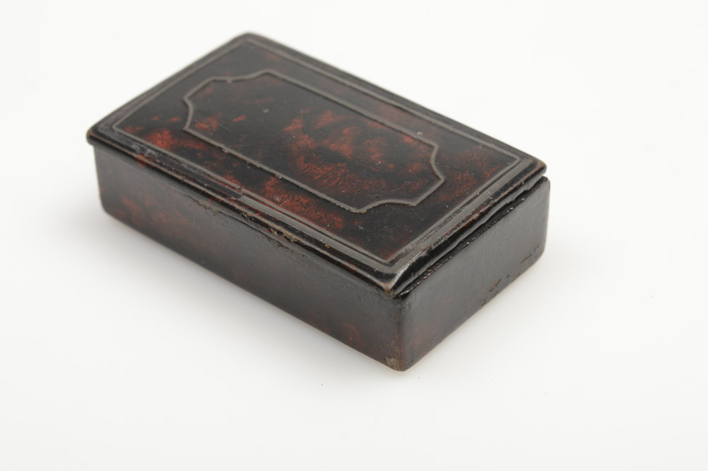 Antique Rectangular Box with Tortoise Shell Decoration