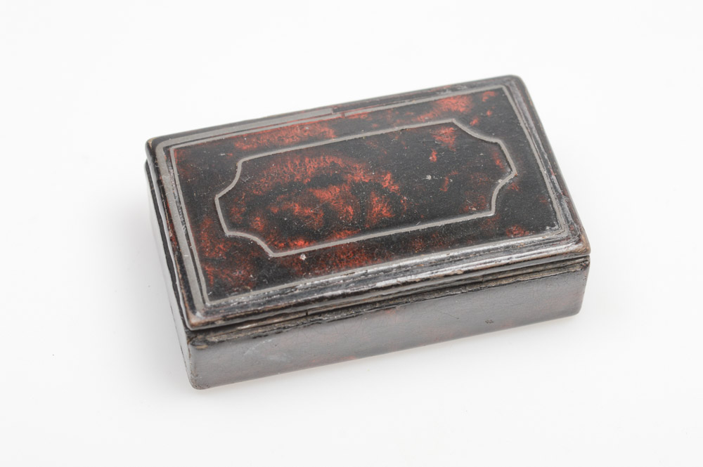 Antique Rectangular Box with Tortoise Shell Decoration