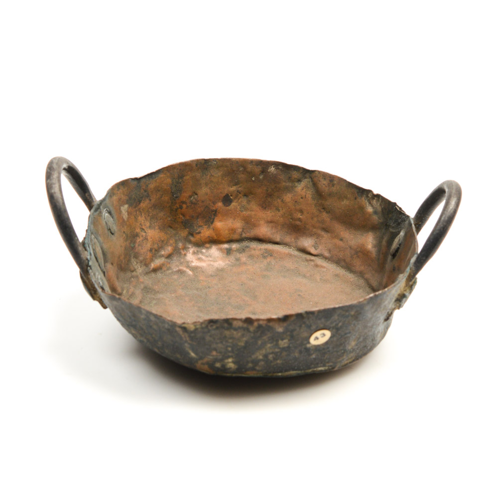 Antique Mexican Hammered Copper Incense Bowl