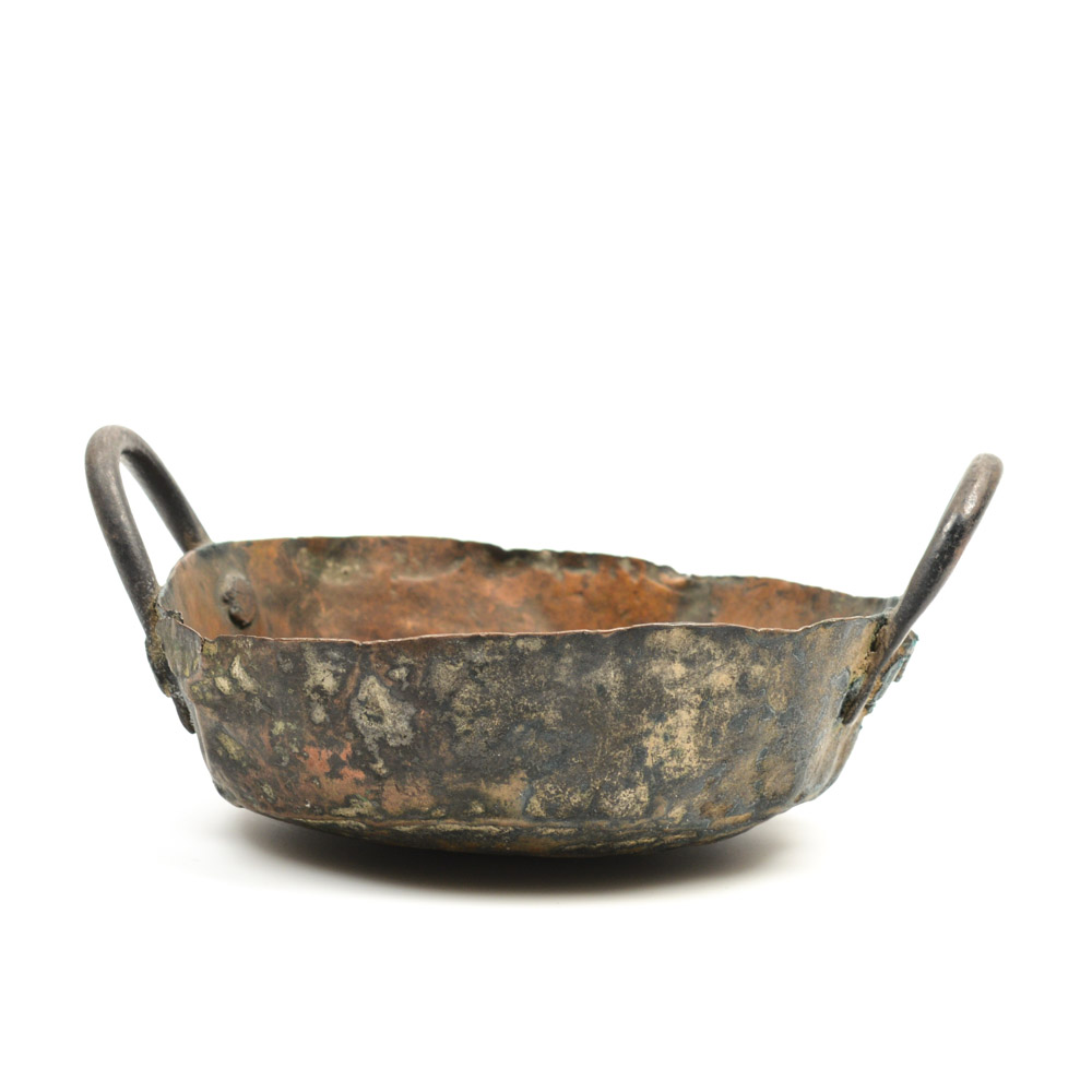 Antique Mexican Hammered Copper Incense Bowl